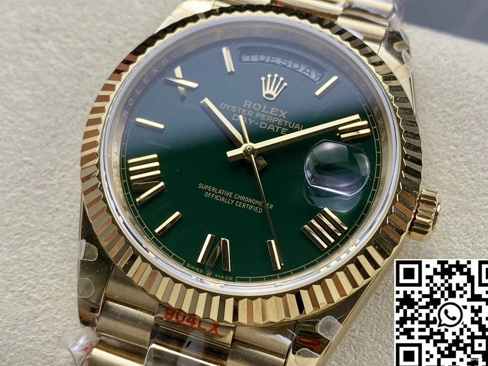Day Green v5 Rolex Tungsten QF M228238-0061 Factory Steel Date Dial 0410
